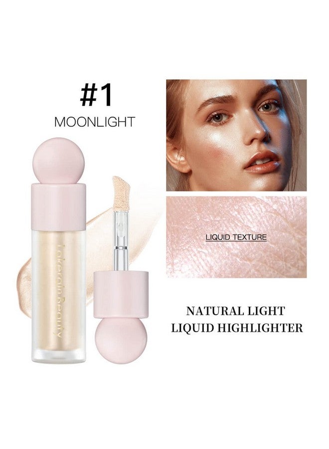 MEICOLY Liquid Highlighter,Long Lasting Liquid Luminizer Shimmer Stick,Waterproof Smooth Highlight Face Illuminator,Silky Natural Glow Makeup Sparkly Highlighters for Face,01 Enlighten - Image 2