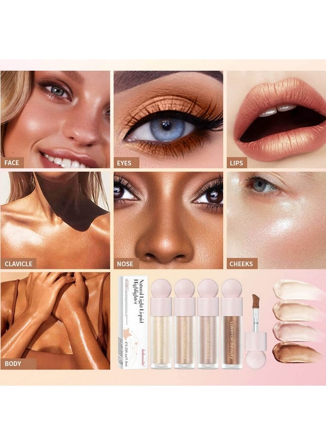 MEICOLY Liquid Highlighter,Long Lasting Liquid Luminizer Shimmer Stick,Waterproof Smooth Highlight Face Illuminator,Silky Natural Glow Makeup Sparkly Highlighters for Face,01 Enlighten - Image 5
