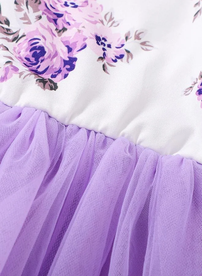 Take Two  Girls Purple Floral A-Line Mini Dress for Women | Best Price UAE