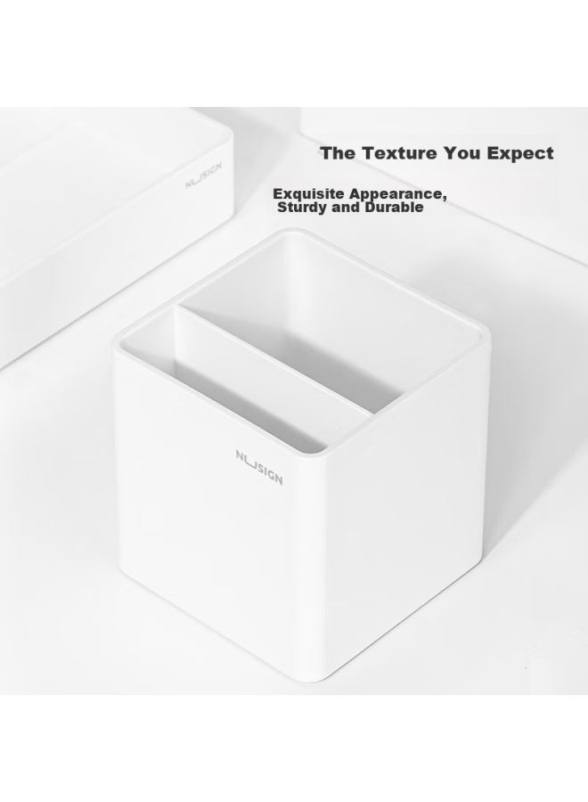 Nusign Grid Pen Holder, German Creative Design, Simple Office Desk Organizer With Non-slip Base, Ivory White Ns011 - Image 3