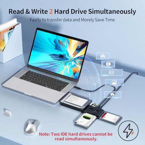 ALXUM SATA to USB 30 Adapter External Hard Drive Reader Recovery Converter for Universal 25 35 HDD SSD Optical Drive 2535 Inch SATA IDE Hard Drive Adapter Transfer Kit Included Power 12V 2A - Image 3