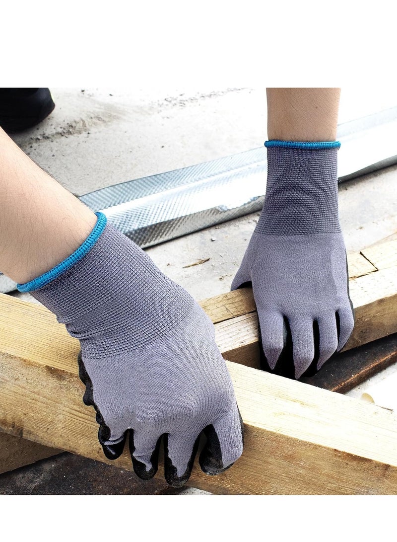 Safety Work Gloves MicroFoam Nitrile Coated-12 Pairs,Seamless Knit Nylon Gloves,Home Improvement,Micro-Foam Gloves - Image 3