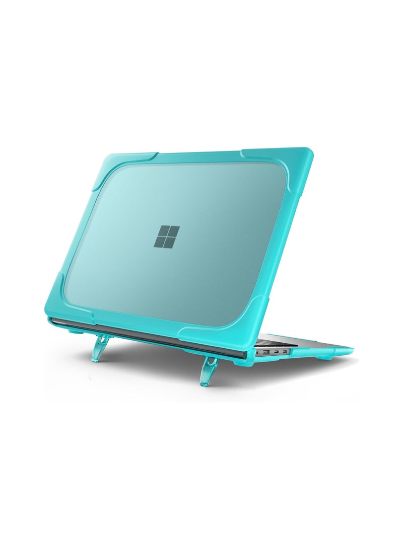 عام متوافق مع جهاز مايكروسوفت سيرفس لابتوب 7 13.8 بوصة 2024 (الموديل: 2036) حافظة متينة مع حامل قابل للطي - حافظة واقية أنيقة ومتينة مقاومة للصدمات