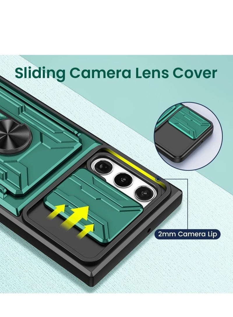 Captaintech Case for Samsung Galaxy S22 Ultra Case with Card Holder Camera Cover - Image 3