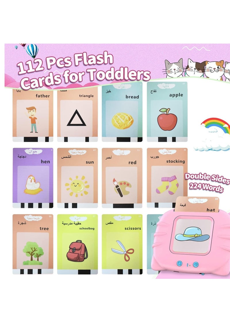 Educational Toys for Kids English Arabic 112 Cards with 224 Educational Sight Words Educational Gift 2 Pcs - Image 3