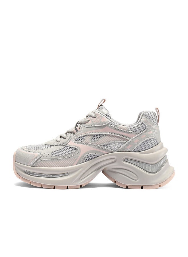 Senda a Dad Shoes For Women, Thick-soled Height-increasing Breathable Casual Shoes, Women's Sneakers Zcc31cm4, Mesh Gray, Size 40 - Image 1