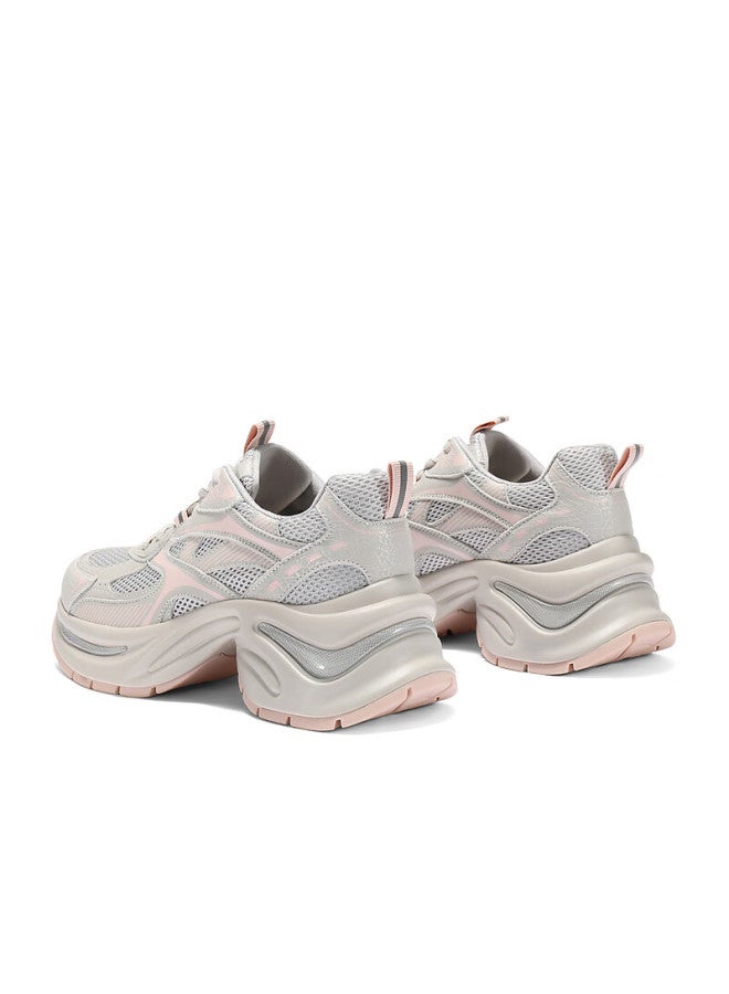 Senda a Dad Shoes For Women, Thick-soled Height-increasing Breathable Casual Shoes, Women's Sneakers Zcc31cm4, Mesh Gray, Size 40 - Image 3