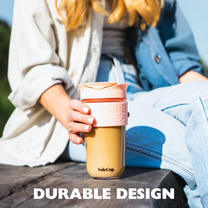 SoleCup. Large Travel Mug - Reusable Insulated Coffee Mug - 18oz/530ml BPA-Free Hot Drink Travel Mug with Lid & Silicone Band (Ice Cream, 18oz) - Image 4