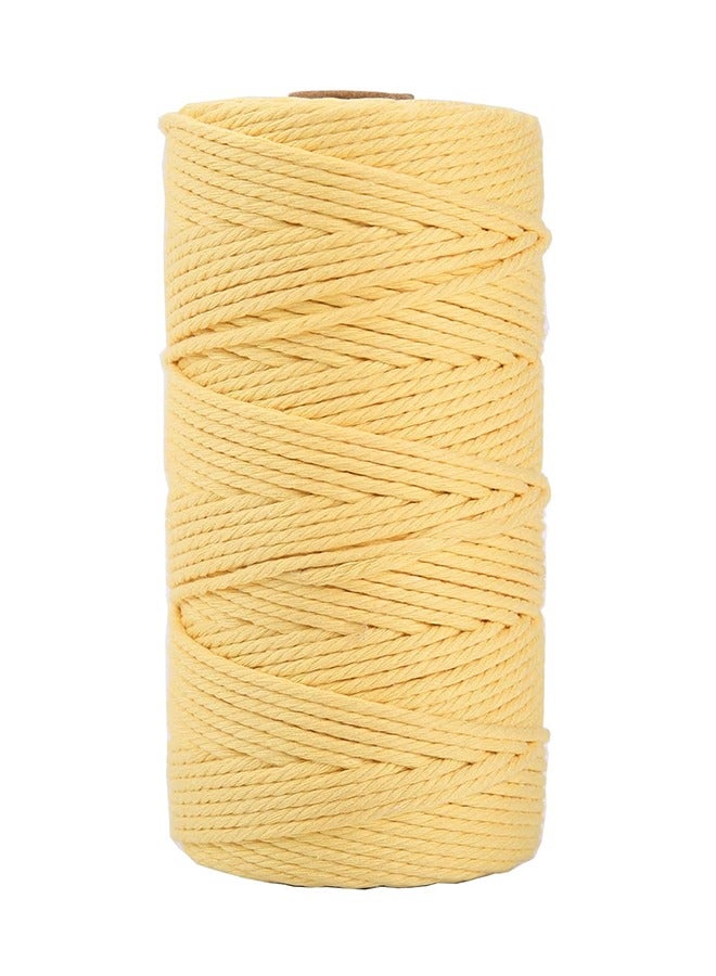 Light Yellow Macrame Cord 3mm x 109Yards,Colored Cotton Rope Craft Cord Colorful Cotton Cord Twine for Wall Hanging Plant Hangers Crafts Knitting Decorative Projects