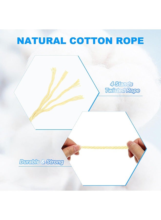 Light Yellow Macrame Cord 3mm x 109Yards,Colored Cotton Rope Craft Cord Colorful Cotton Cord Twine for Wall Hanging Plant Hangers Crafts Knitting Decorative Projects
