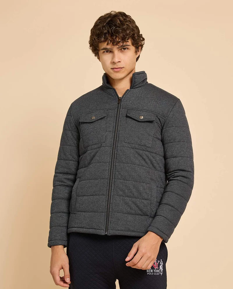 أر أند بي Quilted Jacket with Zipper Closure