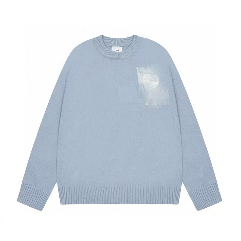 Men'S And Women'S Cardigans Round Neck V Neck Loose Knitwears Pure Color Heart Casual Knitwears For Men And Women Couples - Image 4