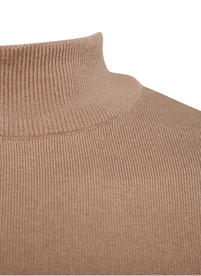 trendyol - Men's Camel Regular Fit Half Turtleneck Viscose Soft Limited Edition Basic Knitwear Sweater - Image 1