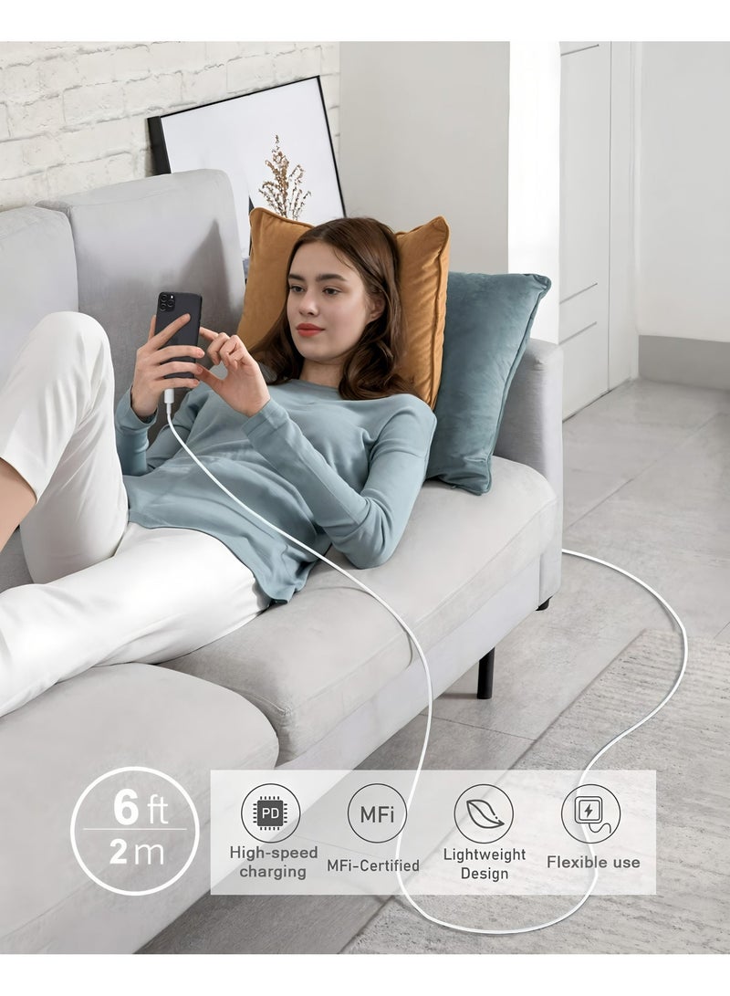 أبلينم مجموعة من 4 كابلات شحن أصلية لأجهزة iPhone بطول 1/2 متر، سلك Apple Lightning إلى USB للشحن السريع لأجهزة iPhone 14 13 12/11/11Pro/11Max/ X/XS/XR/XS Max/8/7 - Image 4