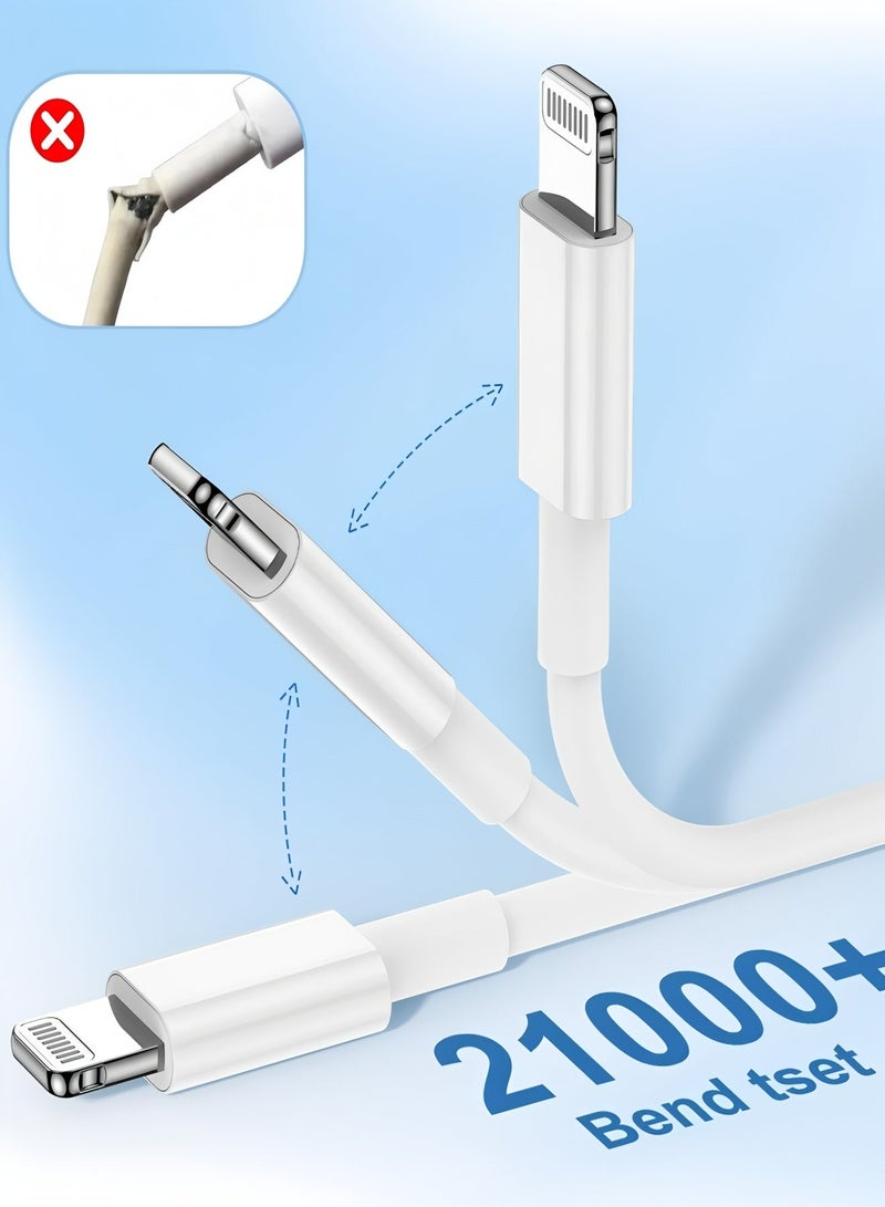 أبلينم مجموعة من 4 كابلات شحن أصلية لأجهزة iPhone بطول 1/2 متر، سلك Apple Lightning إلى USB للشحن السريع لأجهزة iPhone 14 13 12/11/11Pro/11Max/ X/XS/XR/XS Max/8/7 - Image 2