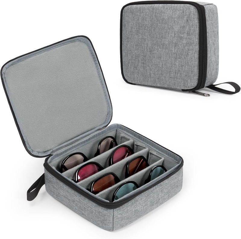 Bukere Travel Sunglasses Organizer Case, Adjustable Slot For Multiple Pairs, Portable Eyeglasses Storage Box for Men Women - Image 1