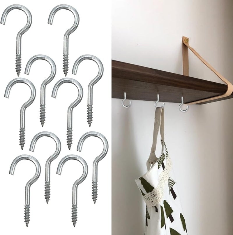 100 Pcs Carbon Steel Self Tapping Ceiling Hooks Screw Eye Hooks for Hanging Mugs Planters Lights Indoor Outdoor - Image 3