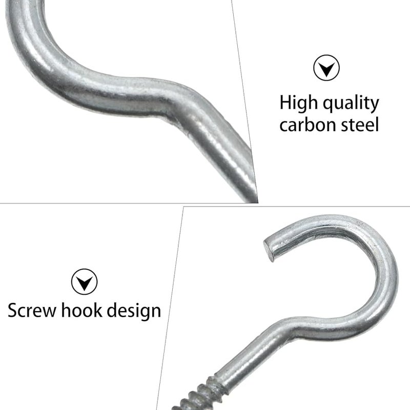 100 Pcs Carbon Steel Self Tapping Ceiling Hooks Screw Eye Hooks for Hanging Mugs Planters Lights Indoor Outdoor - Image 4