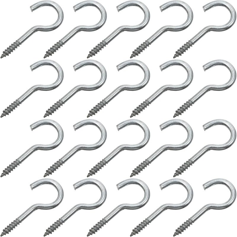 100 Pcs Carbon Steel Self Tapping Ceiling Hooks Screw Eye Hooks for Hanging Mugs Planters Lights Indoor Outdoor - Image 1