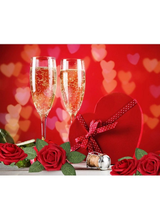 AmyHomie - AmyHomie Artificial Flower Dark Red Rose 25pcs Real Looking Fake Roses w/Stem for DIY Wedding Bouquets Centerpieces Arrangements Party Baby Shower Home Decorations - Image 1