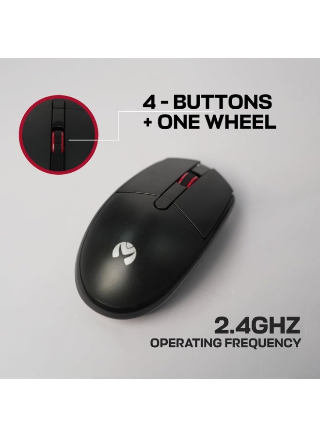 طقم لوحة مفاتيح وماوس لاسلكي MIKUSO KB-C013 Pro بتردد 2.4 جيجاهرتز، لوحة مفاتيح كاملة الحجم بـ 104 مفتاح، ماوس قابل للتعديل بثلاثة مستويات DPI (800/1200/1600)، مستقبل USB، مدى 10 أمتار، يعمل مباشرةً بمجرد التوصيل مع أنظمة ويندوز وماك. - Image 4