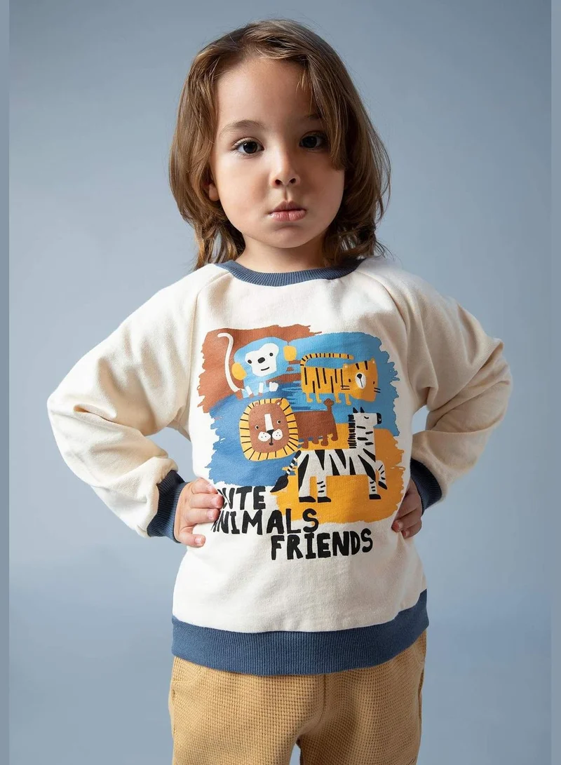 DeFacto BabyBoy Snoopy Licenced Regular Fit Bike Neck Long Sleeve Knitted Sweatshirt