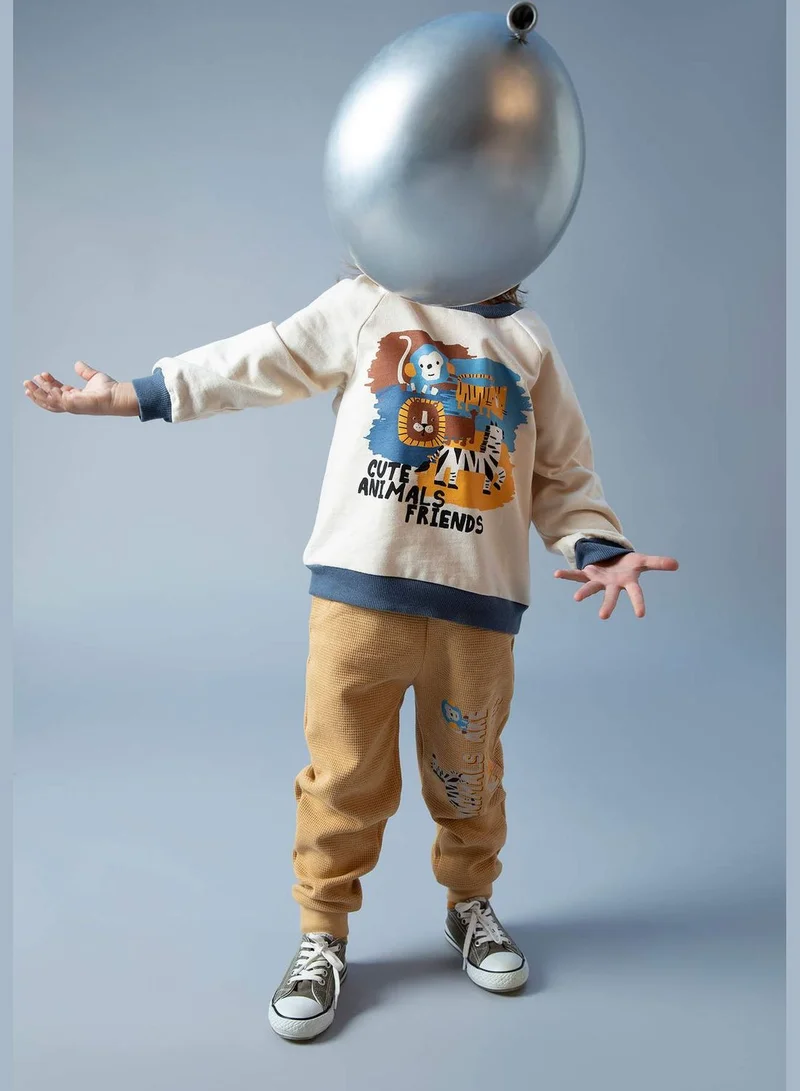 DeFacto BabyBoy Snoopy Licenced Regular Fit Bike Neck Long Sleeve Knitted Sweatshirt