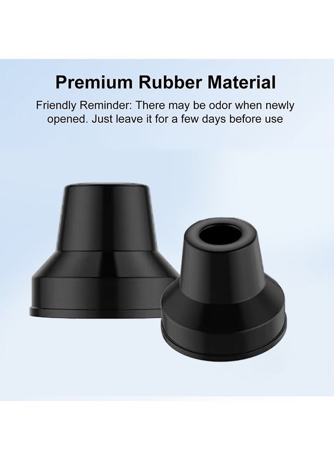 Heavy Duty Quad Cane Tips - Non-Slip Rubber Feet for Walking and Standing Sticks - 4 Pack - Fits 16mm Leg Diameter - for Seniors and Elderly - Image 4