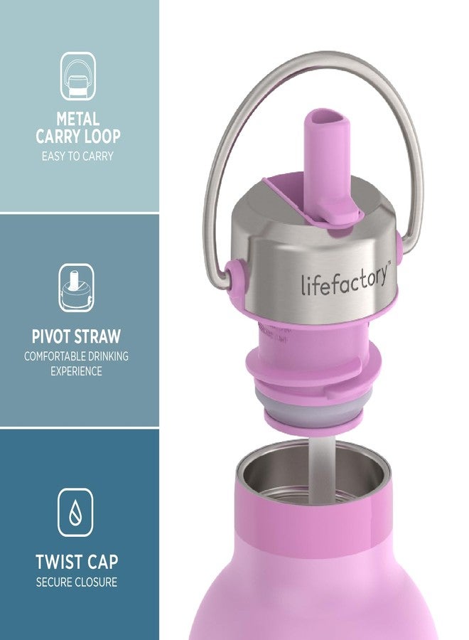 لايف فاكتوري زجاجة رياضية معزولة بتفريغ الهواء من الفولاذ المقاوم للصدأ من لايف فاكتوري مع غطاء مزود بماصة، سعة 24 أونصة، لون وردي - Image 2