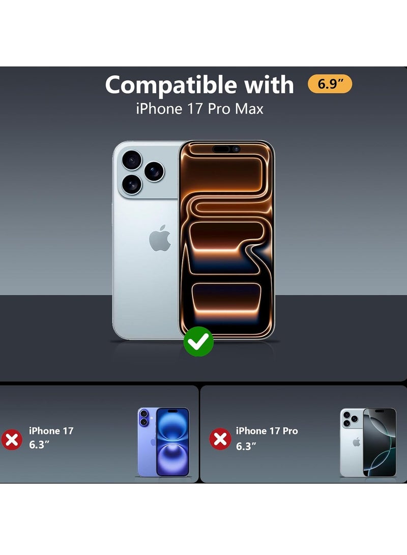 بورتوني غطاء آيفون 17 برو ماكس شفاف نحيف مقاوم للخدش ومضاد للسقوط لهاتف آيفون 17 برو ماكس حافظة هاتف واقية مضادة للصدمات لهاتف آيفون 17 برو ماكس 6.9 بوصة - Image 2