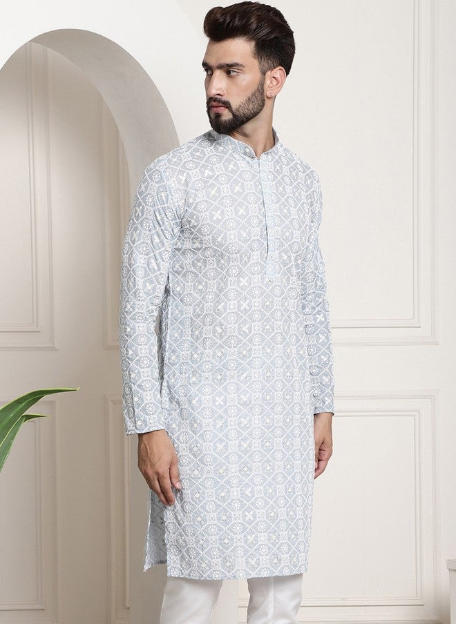 Sojanya Cotton Ethnic Motifs Kurta for Men - Image 4