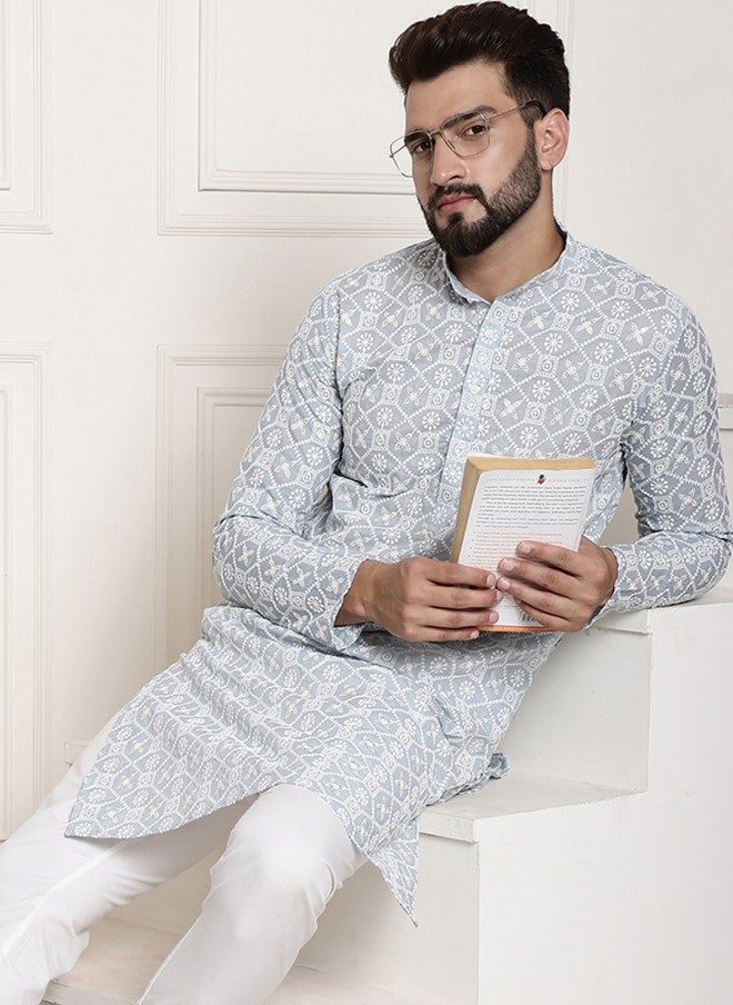 Sojanya Cotton Ethnic Motifs Kurta for Men - Image 1