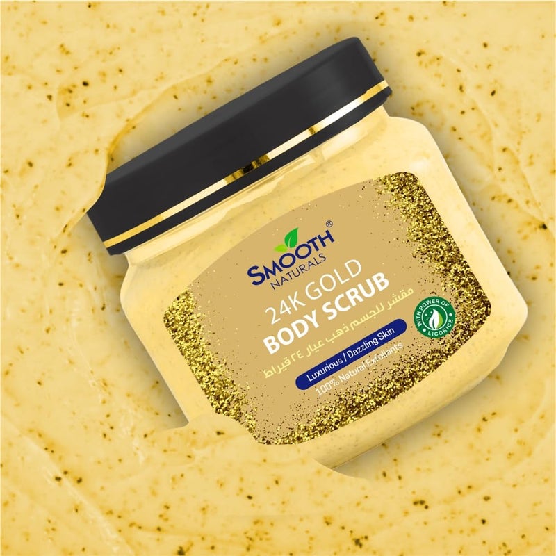 Smooth SMOOTH NATURALS Gold Body Scrub 300ml  For All Skin Types  Enriched with Aloe Vera  Vitamin E  - Image 2