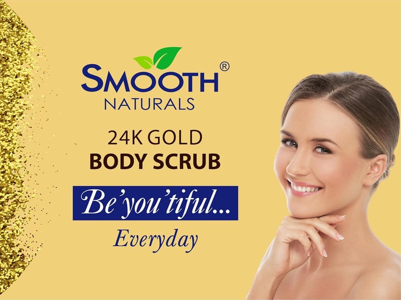 Smooth SMOOTH NATURALS Gold Body Scrub 300ml  For All Skin Types  Enriched with Aloe Vera  Vitamin E  - Image 3