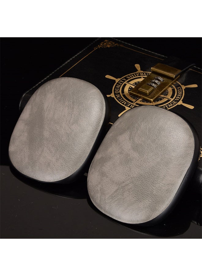 Generic - For Apple AirPods Max Headphone Protective Case Litchi Pattern Solid Color Leather Protective Case AirPods Max-Color:Grey - Image 1