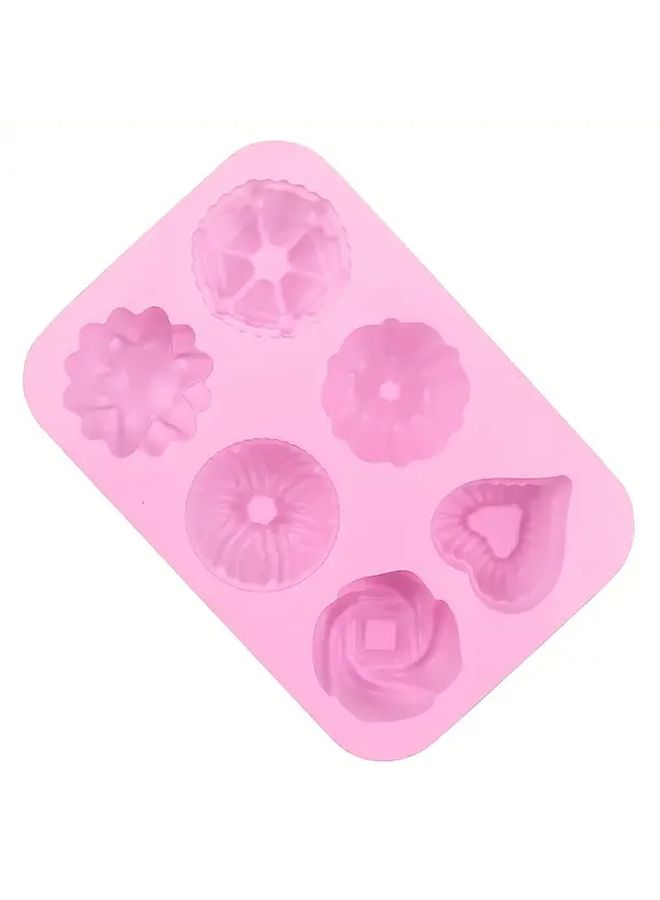 Pink Red Heart Flower Cake Molds 6pcs Fondant Chocolate Baking Molds Easy Release - Image 4