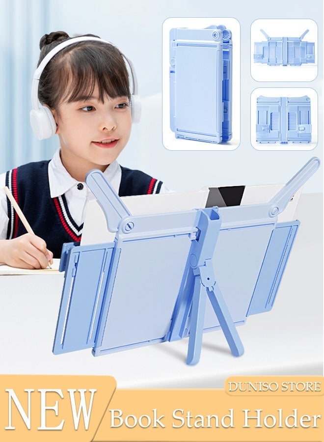 DUNISO Foldable Book Stand Holder for Kids Sturdy Book Stand Multi Heights Angles Adjustable Foldable Book Rest, Boys and Girls Reading Free Hand Holder for TextBooks Magazines - Image 1