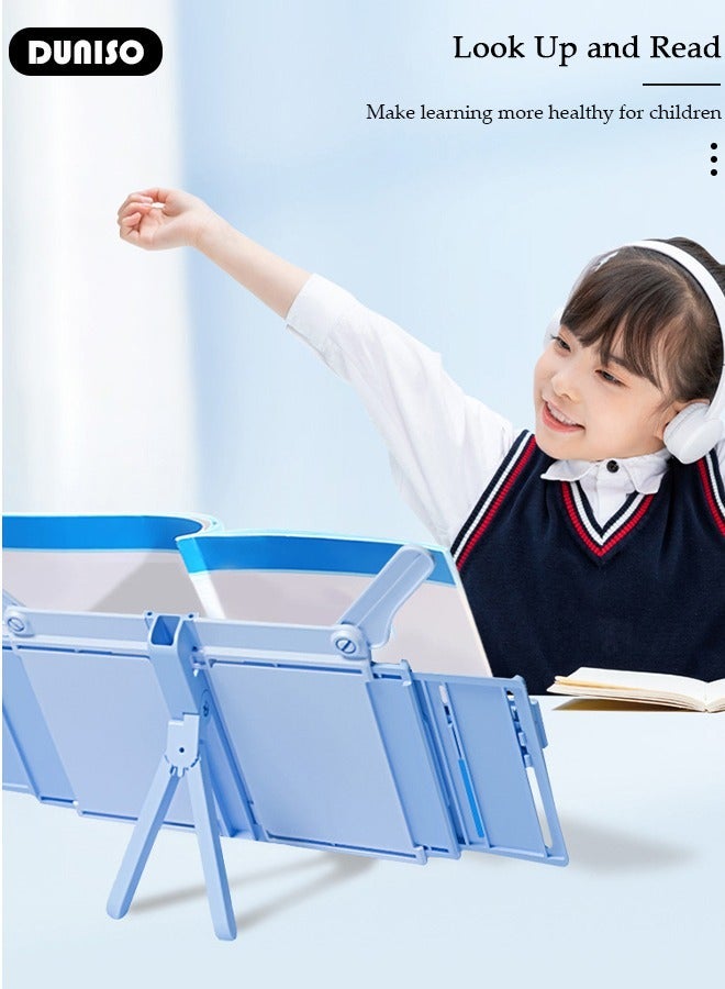 DUNISO Foldable Book Stand Holder for Kids Sturdy Book Stand Multi Heights Angles Adjustable Foldable Book Rest, Boys and Girls Reading Free Hand Holder for TextBooks Magazines - Image 2