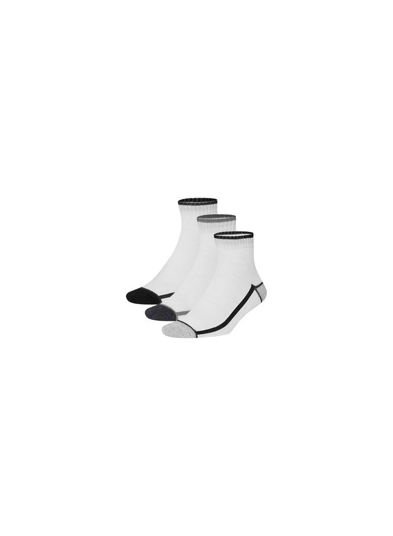 John Gladstone Men's Ankle Socks, White Assorted Colors 3 Pack - Image 1