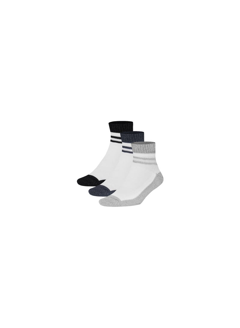 John Gladstone Men's Ankle Socks, White Assorted Colors 3 Pack - Image 3