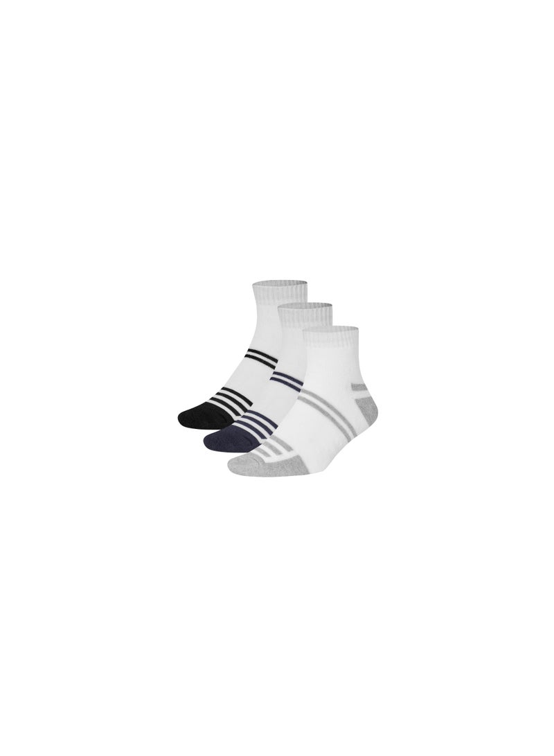John Gladstone Men's Ankle Socks, White Assorted Colors 3 Pack - Image 4