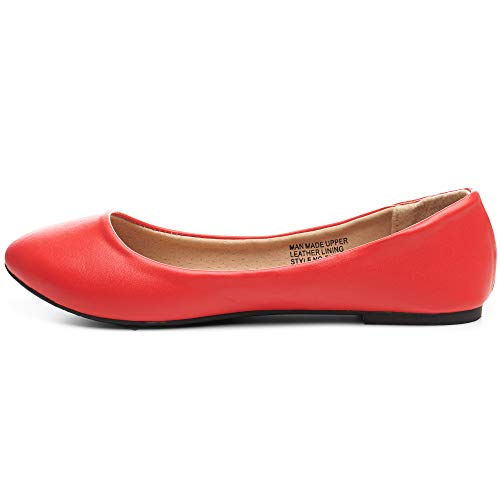 Alpine Swiss Womens Red Leather Pierina Ballet Flats 9 M US - Image 2