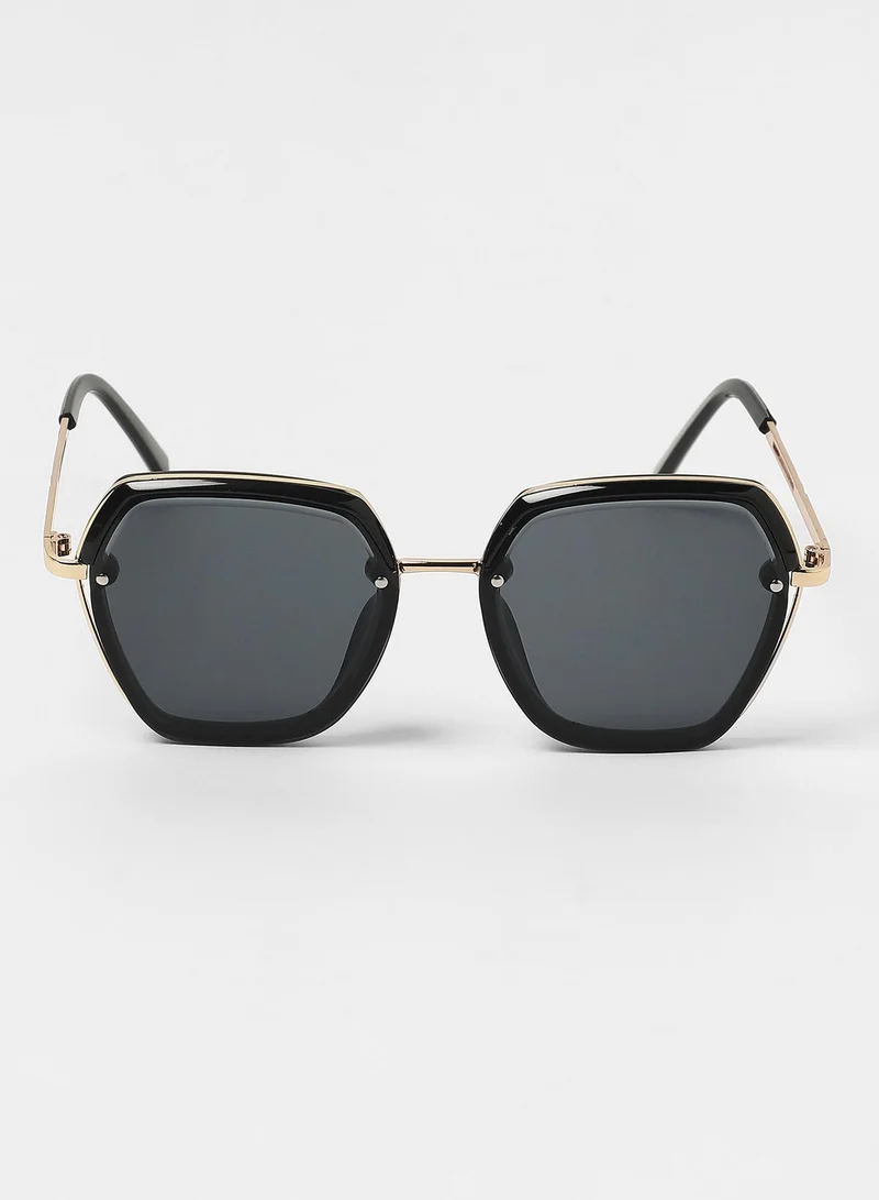 Haute Sauce  Haute Sauce Women's The Layered Butterfly Sunglasses For Casual Wear | One-Size | Onyx Black Alloy Frame | Midnight Black Polarized Lens | Full Rim | Eyewear For Woman & Girls for Women | Best Price UAE