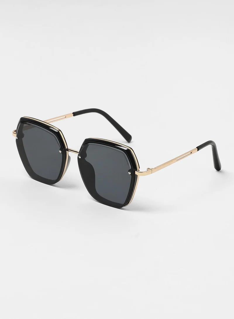 Haute Sauce  Haute Sauce Women's The Layered Butterfly Sunglasses For Casual Wear | One-Size | Onyx Black Alloy Frame | Midnight Black Polarized Lens | Full Rim | Eyewear For Woman & Girls for Women | Best Price UAE