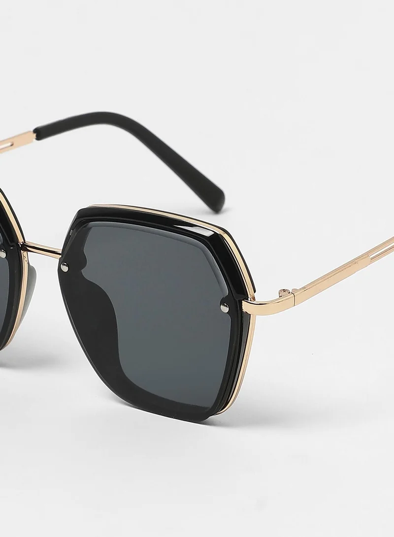 Haute Sauce  Haute Sauce Women's The Layered Butterfly Sunglasses For Casual Wear | One-Size | Onyx Black Alloy Frame | Midnight Black Polarized Lens | Full Rim | Eyewear For Woman & Girls for Women | Best Price UAE