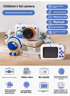 Children's Camera Toy Girl Photographable Printable Digital HD Camera Birthday Gift Mini Polonoid-Color: (astronaut) 2.4inch Ultra-clear Eye Protection Screen 96.0million Front And Rear Dual Cameras 8x Zoom