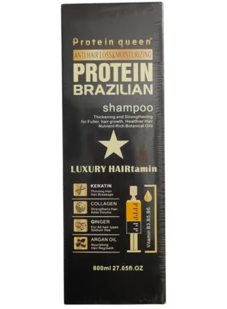 بروتين كوين شامبو برازيلي مضاد لتساقط الشعر ومرطب بالبروتين 800 مل