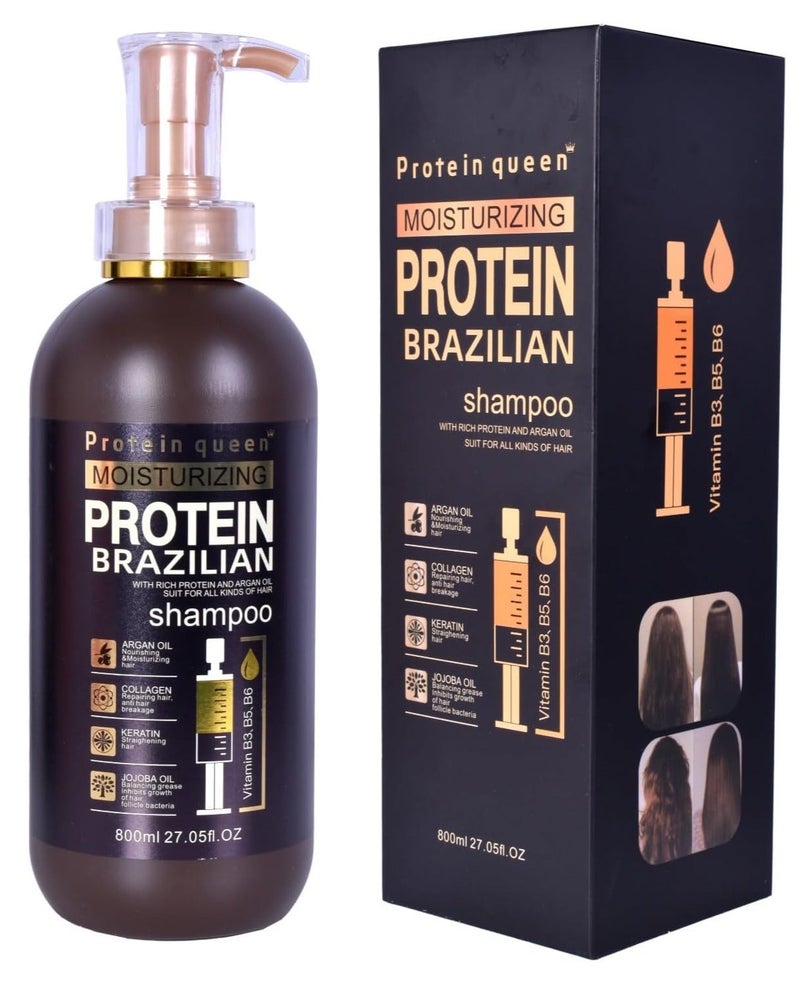Protein queen Anti Hair Loss And Moisturizing Protein Brazilian Shampoo 800 ml - Image 1