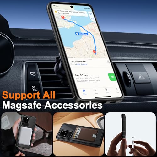 Guizzcg for Samsung Galaxy S20 Ultra Magnetic Case - [Compatible with Magsafe Accessory][Military Drop Protection] Soft TPU Bumper + Translucent Matte Back Cover for S20 Ultra, Matte Black - Image 3