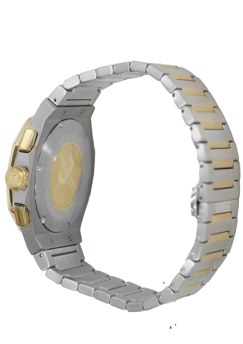 JOVIAL 1505GTMC02E  Stainless Steel Two-Tone Men's Watch, Bold Geometric Design, Grey Dial, Multifunction Movement, 45MM - Image 3